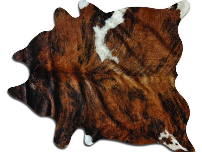 6' X 7' Brown And Black Cowhide Cowhide Print Area Rug
