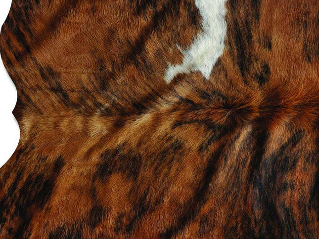 6' X 7' Brown And Black Cowhide Cowhide Print Area Rug