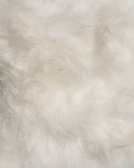 2' X 3' White Natural Wool Long-Haired Sheepskin Area Rug