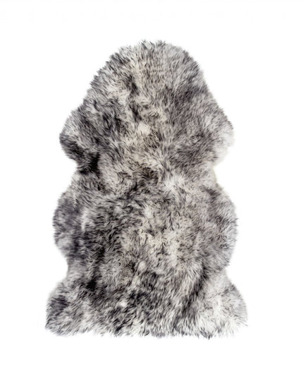 2' X 3' Gray Genuine Sheepskin Animal Print Shag Area Rug