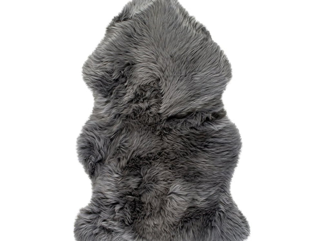 2' X 3' Gray Genuine Sheepskin Animal Print Shag Area Rug