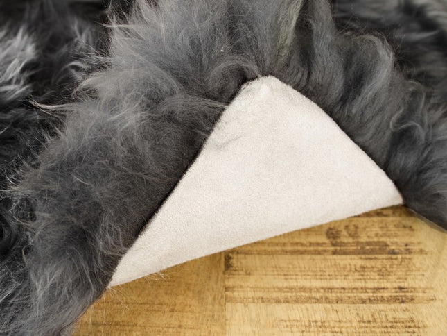 2' X 3' Gray Genuine Sheepskin Animal Print Shag Area Rug