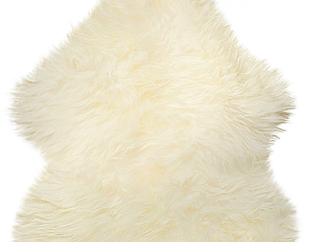 6' Natural Genuine Sheepskin Animal Print Shag Area Rug