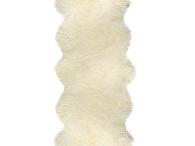 6' Natural Genuine Sheepskin Animal Print Shag Area Rug