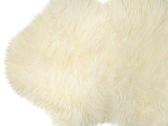 6' Natural Genuine Sheepskin Animal Print Shag Area Rug
