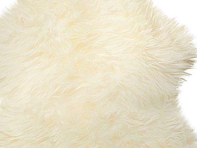 6' Natural Genuine Sheepskin Animal Print Shag Area Rug