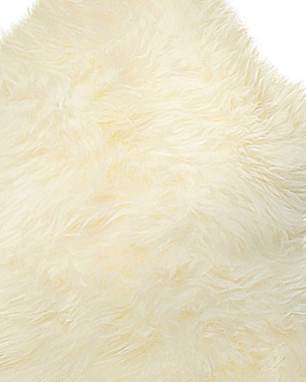 6' Natural Genuine Sheepskin Animal Print Shag Area Rug