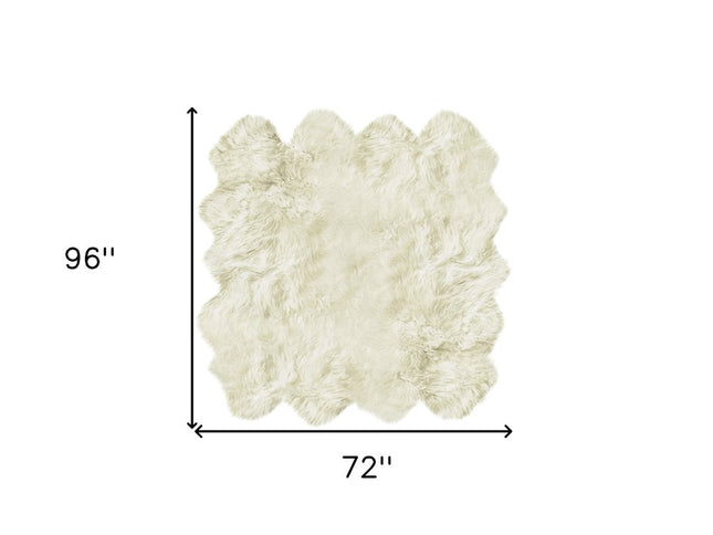 6' X 8' Natural New Zealand Sheepskin Area Rug