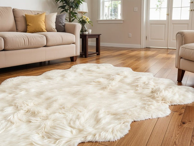 6' X 8' Natural New Zealand Sheepskin Area Rug