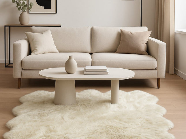 6' X 6' Natural Sheepskin Non Skid Area Rug