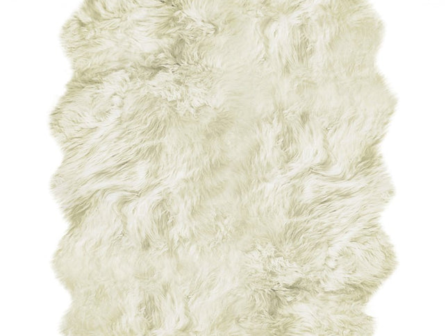 6' X 6' Natural Sheepskin Non Skid Area Rug
