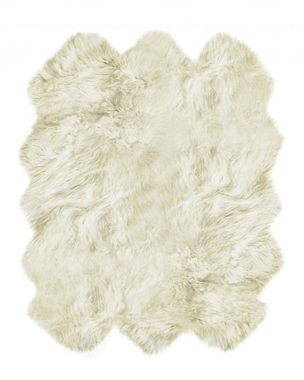 6' X 6' Natural Sheepskin Non Skid Area Rug