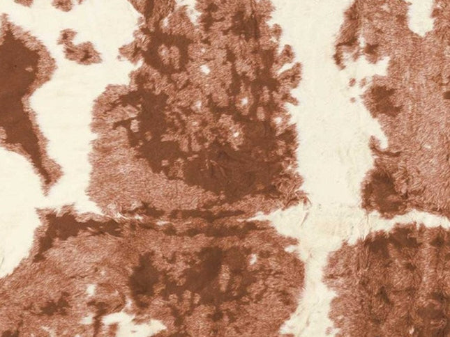 4' X 5' Brown And Ivory Faux Cowhide Animal Print Area Rug