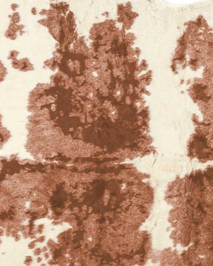 4' X 5' Brown And Ivory Faux Cowhide Animal Print Area Rug