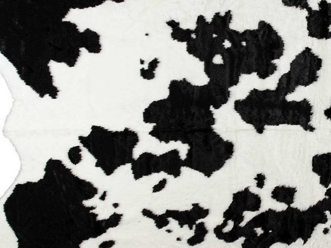 5' X 8' Black And White Cowhide Print Washable Area Rug