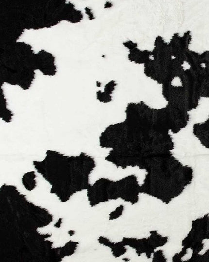 5' X 8' Black And White Cowhide Print Washable Area Rug