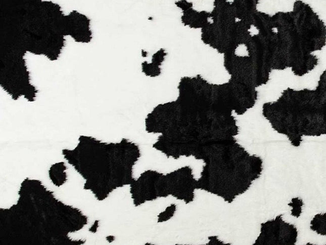 5' X 8' Black And White Cowhide Print Washable Area Rug