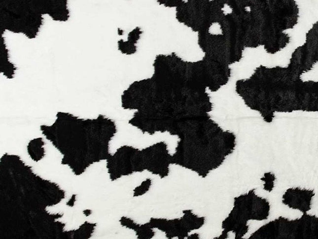 5' X 8' Black And White Cowhide Print Washable Area Rug
