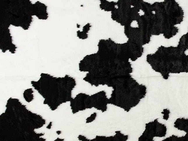 5' X 8' Black And White Cowhide Print Washable Area Rug