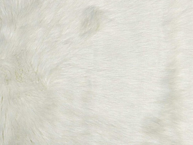 5' X 8' Off White Faux Fur Area Rug