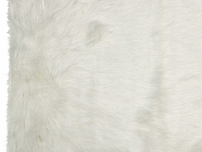5' X 8' Off White Faux Fur Area Rug
