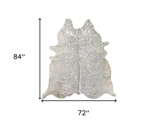 6' X 7' Natural Cowhide Cowhide Print Area Rug