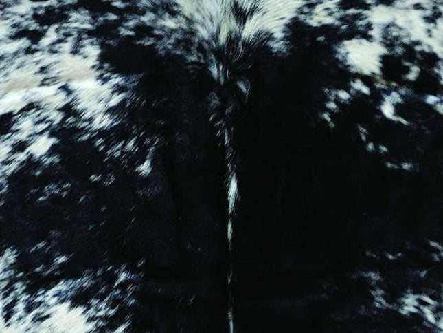 6' X 7' Black And White Cowhide Animal Print Handmade Area Rug