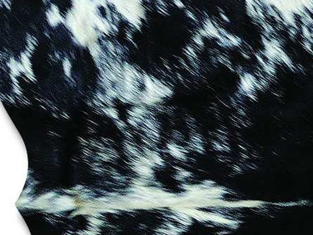 6' X 7' Black And White Cowhide Animal Print Handmade Area Rug