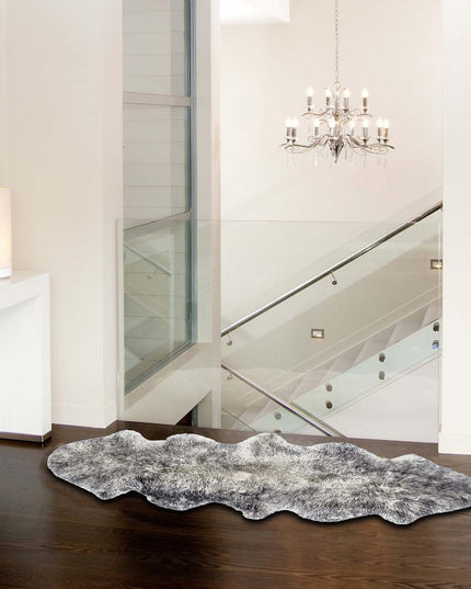 Gradient Grey Animal Print Area Rug