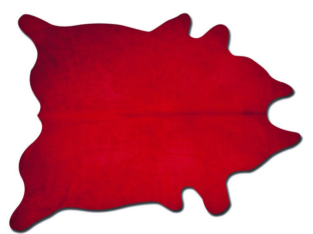 6' X 7' Red Cowhide Area Rug