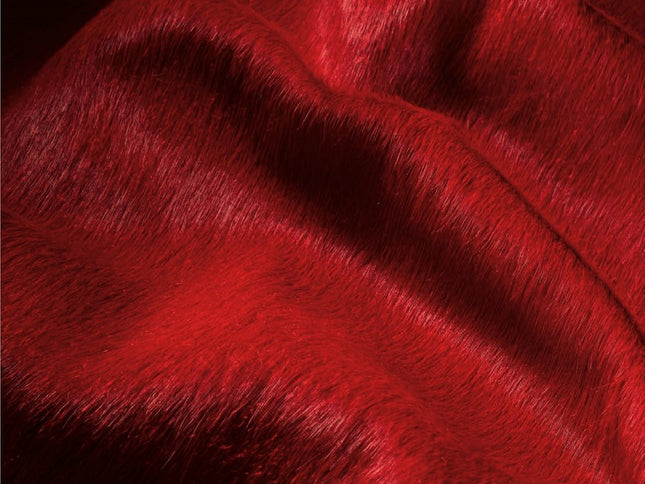 6' X 7' Red Cowhide Area Rug