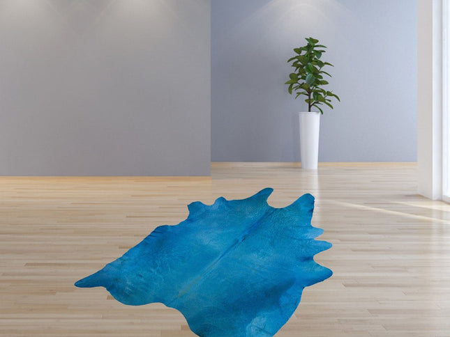 6' X 7' Red Cowhide Area Rug