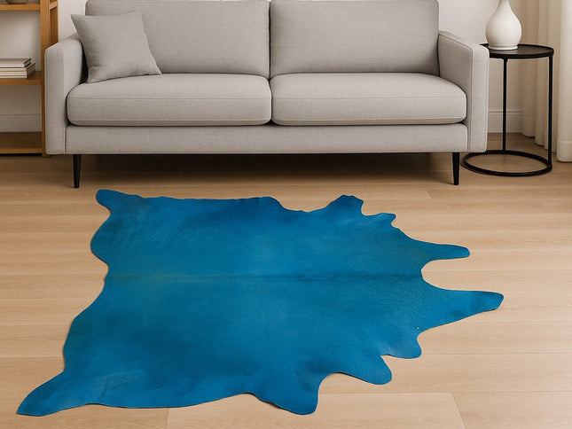 6' X 7' Red Cowhide Area Rug
