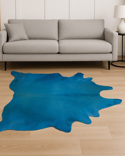 6' X 7' Red Cowhide Area Rug