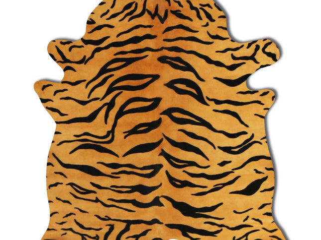 72" X 84" Tiger Chocolate On Natural Cowhide - Rug
