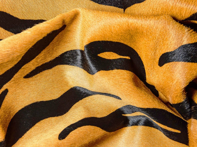 72" X 84" Tiger Chocolate On Natural Cowhide - Rug