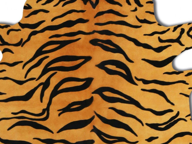 72" X 84" Tiger Chocolate On Natural Cowhide - Rug
