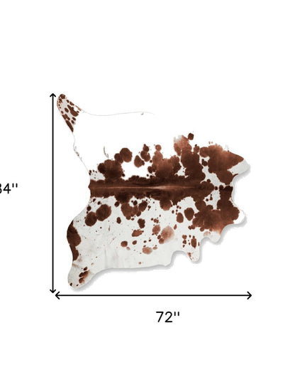 6' X 7' White Cowhide Cowhide Print Area Rug