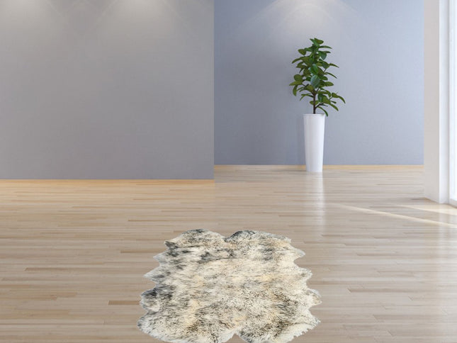 4' X 6' Gray Genuine Sheepskin Handmade Area Rug
