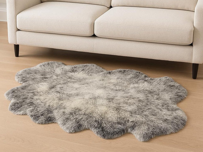 4' X 6' Gray Genuine Sheepskin Handmade Area Rug