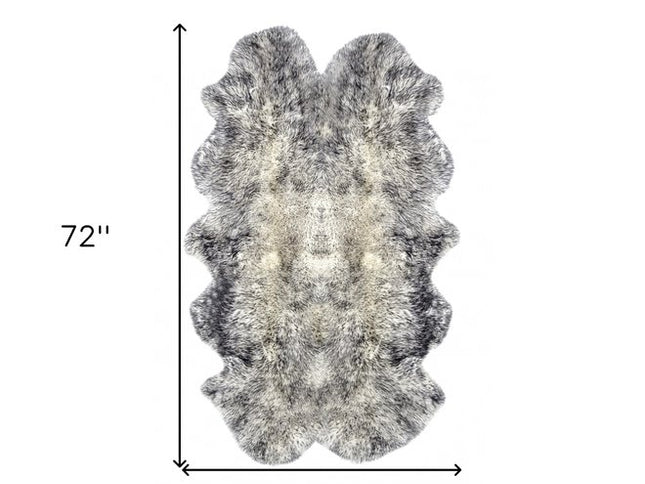 4' X 6' Gray Genuine Sheepskin Handmade Area Rug