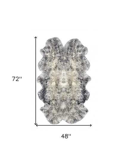 4' X 6' Gray Genuine Sheepskin Handmade Area Rug