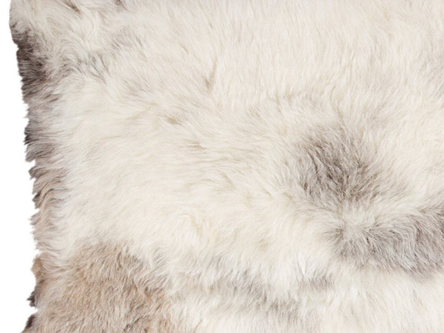 2' X 3' Ivory Black and Gray Spotted Shag Sheepskin Area Rug