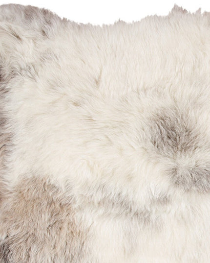 2' X 3' Ivory Black and Gray Spotted Shag Sheepskin Area Rug