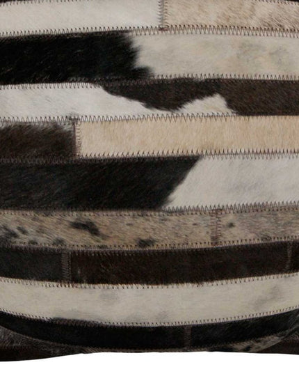 Set of Two 18" Chocolate And Gold Cowhide Throw Pillows