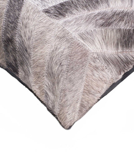 Set of Two 18" Chocolate And Gold Cowhide Throw Pillows