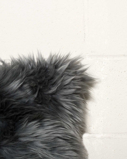 Set of Two 18" Gray Cowhide Throw Pillows