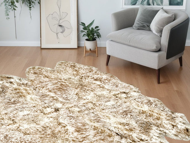 72" X 72" Gradient Chocolate Octo Sheepskin - Area Rug