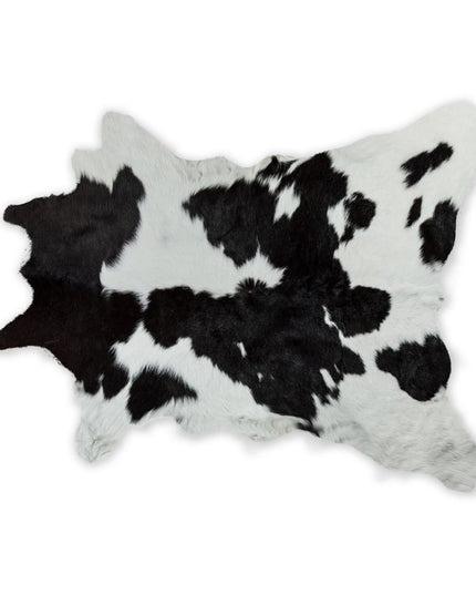2' X 3' Black And White Cowhide Abstract Hand Woven Area Rug