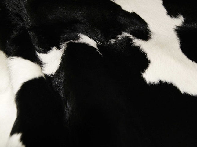 2' X 3' Black And White Cowhide Abstract Hand Woven Area Rug